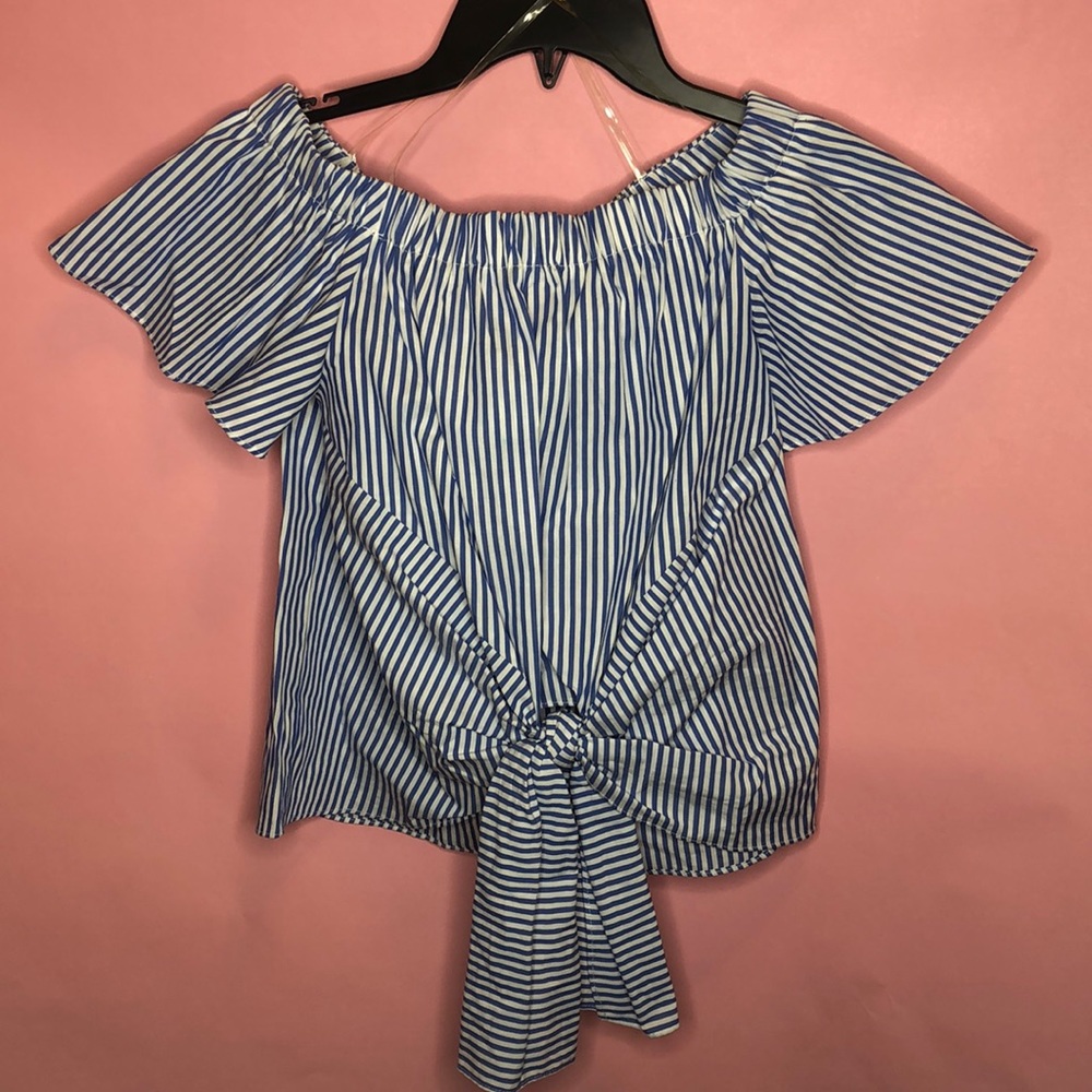 DO + BE Blue & White Striped Shirt